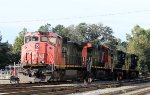 CN 2516, IC 2721, and NS 4011 sit in Glenwood Yard